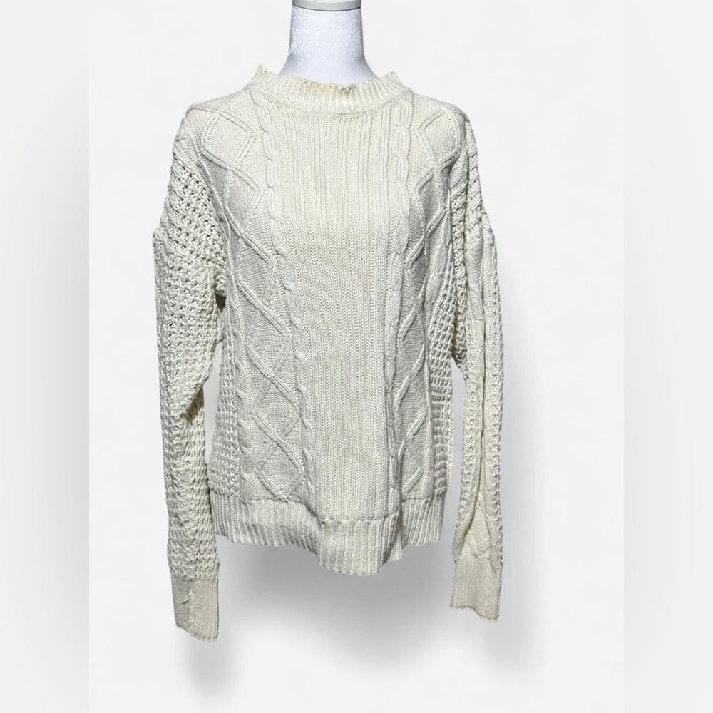 Structure Cream Cable Knit Sweater